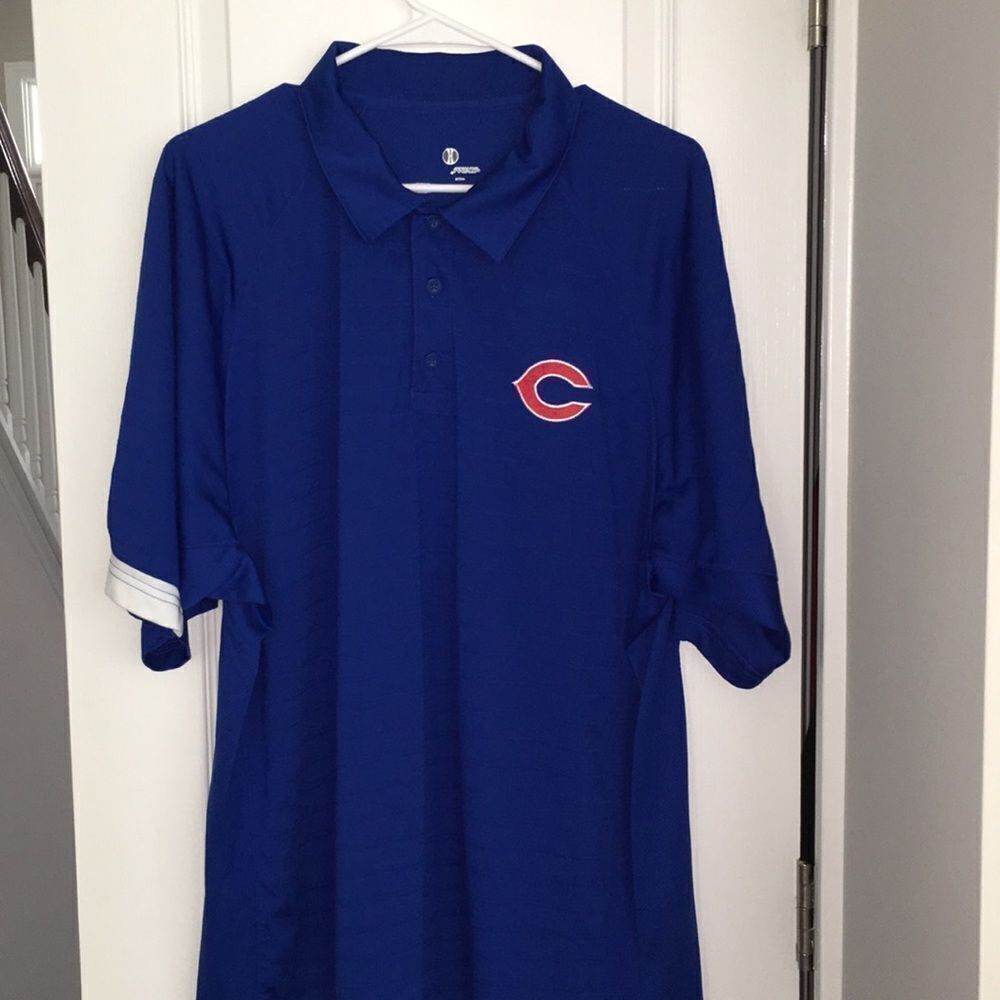 Chicago Cubs old school “C” golf polo shirt Blue